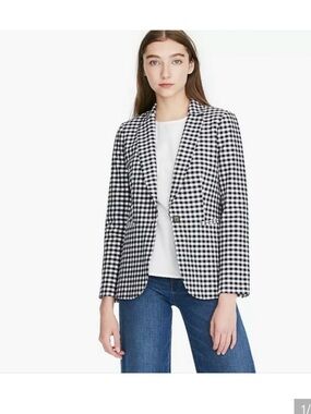 Escada Black and White Gingham Women's Blazer Sz 38